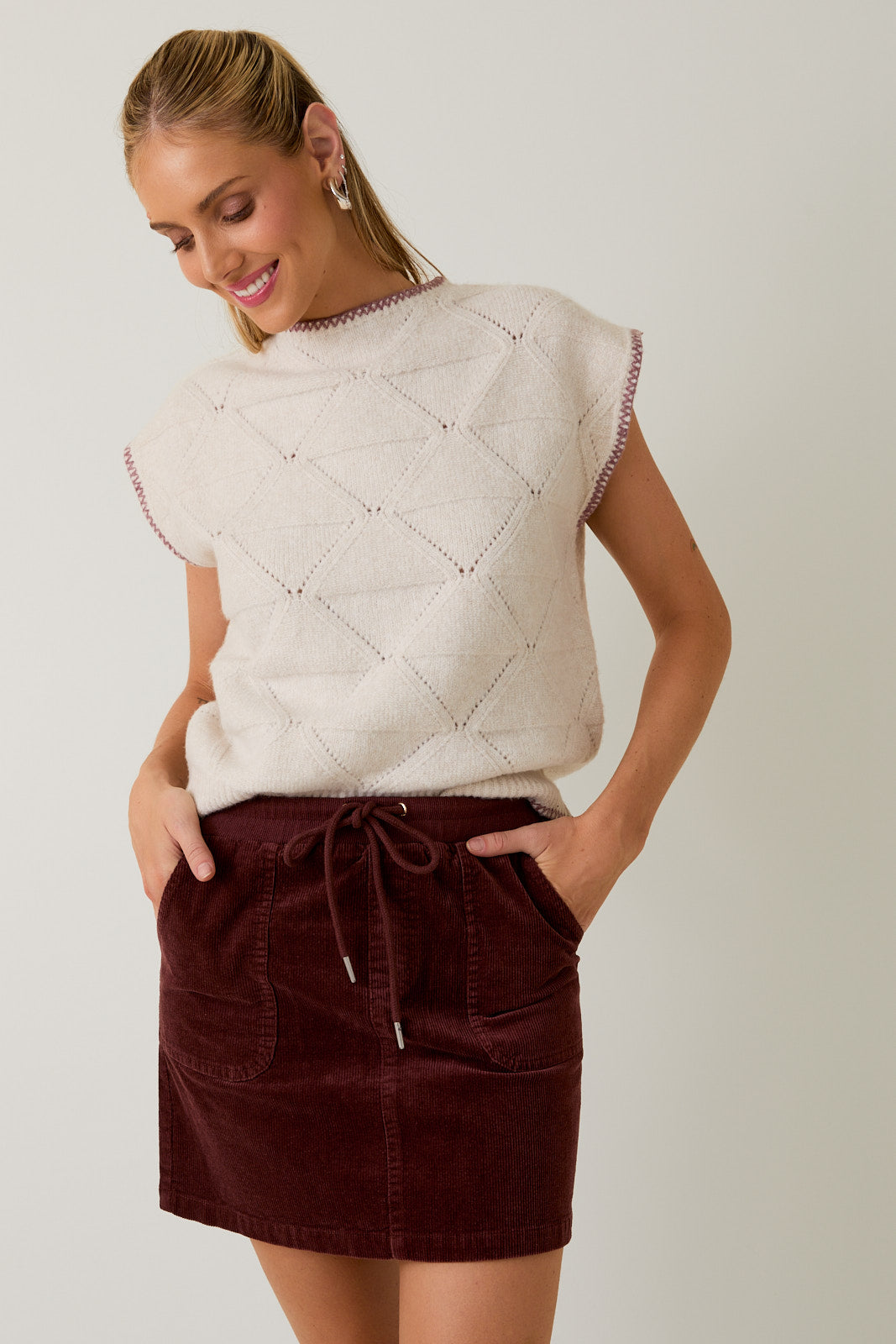 High Neck Sweater Top
