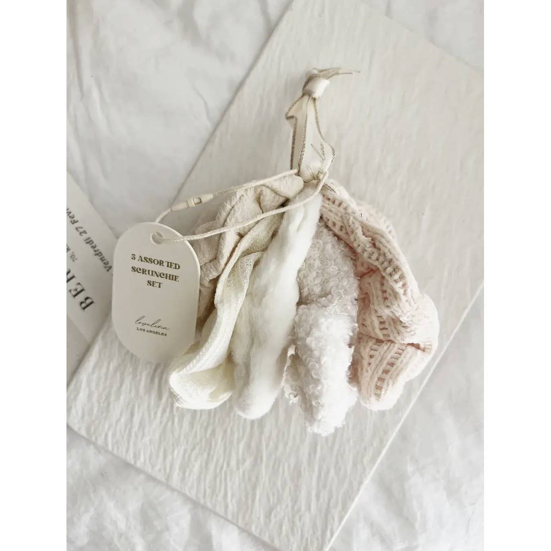 Velvet Scrunchies Set - IVORY