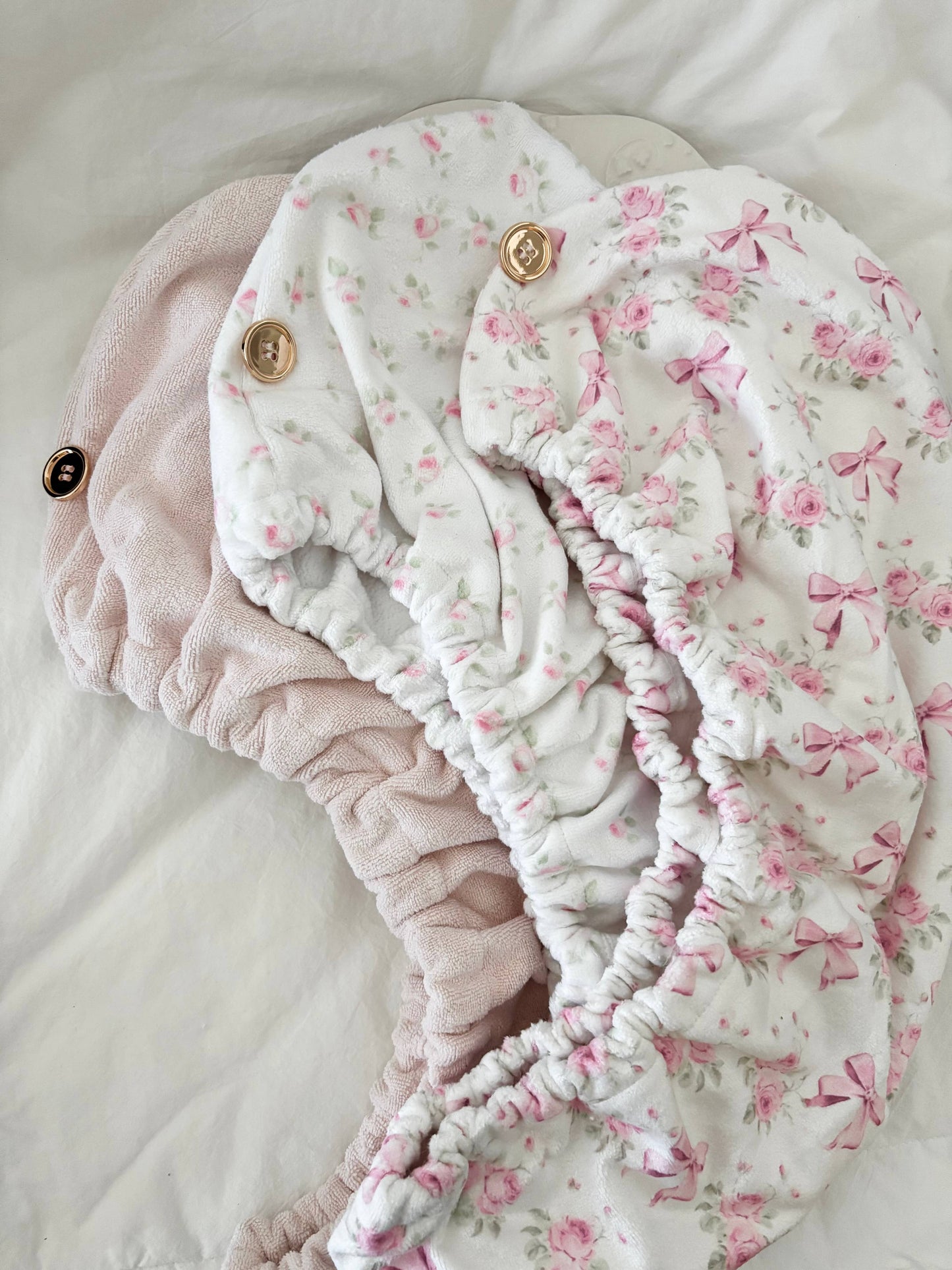 Quick Dry Hair Towel - Blue floral