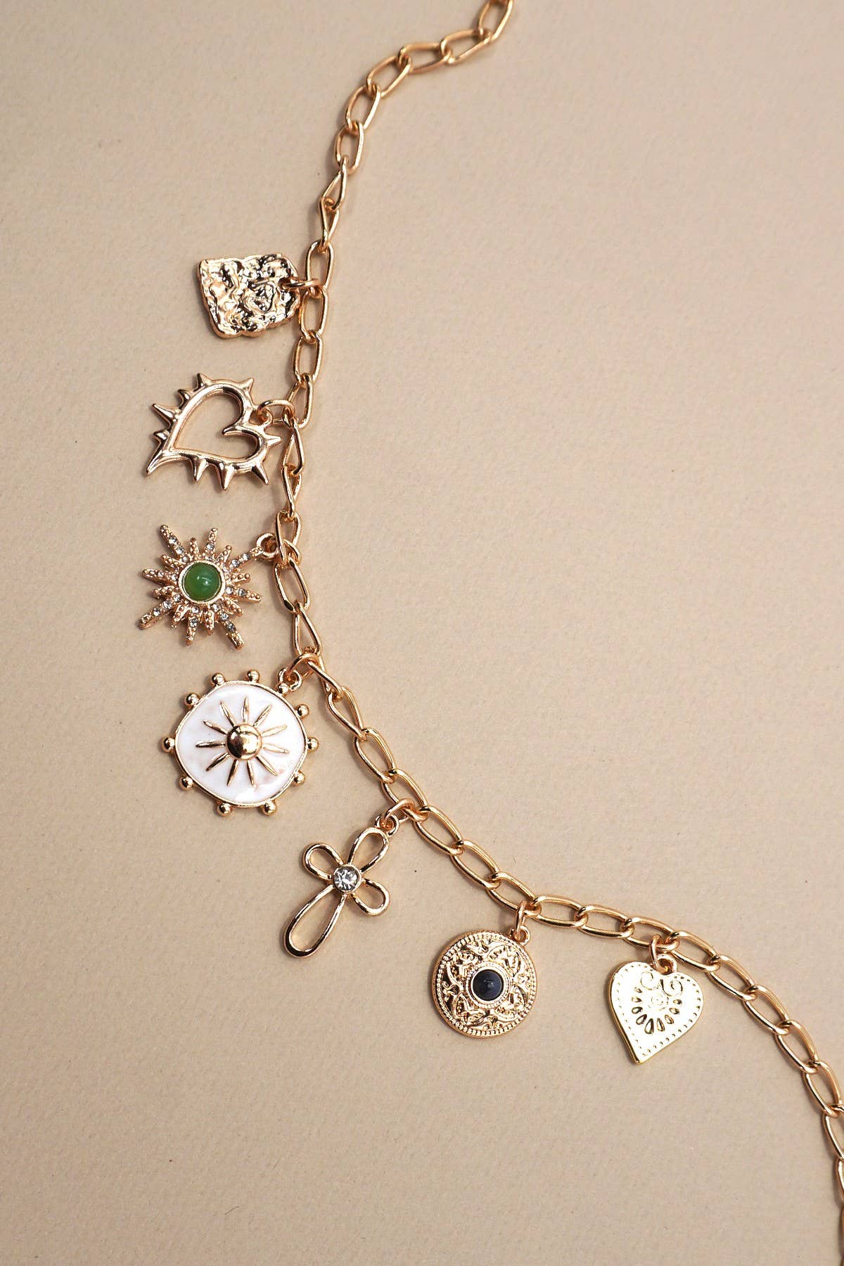 Charm Necklace/ Sunburst Stone