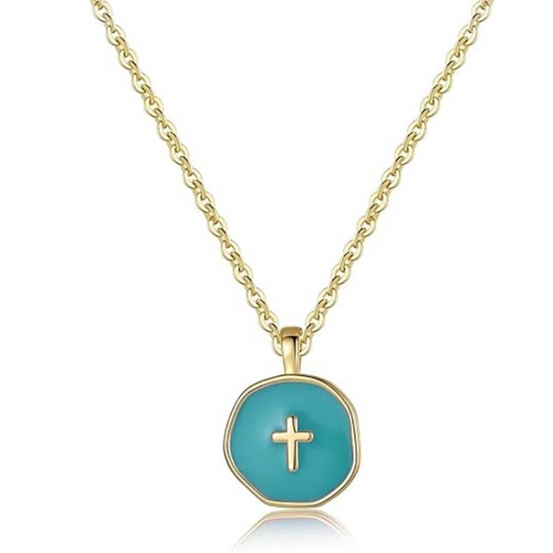 Cross Necklace/ Turquoise