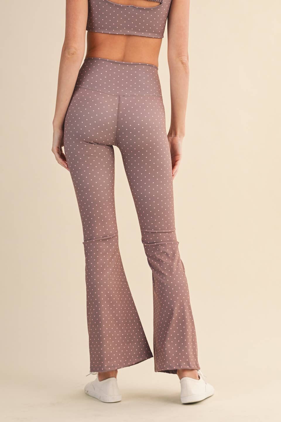 Polka Dot Print High Waist Crossover Leggings