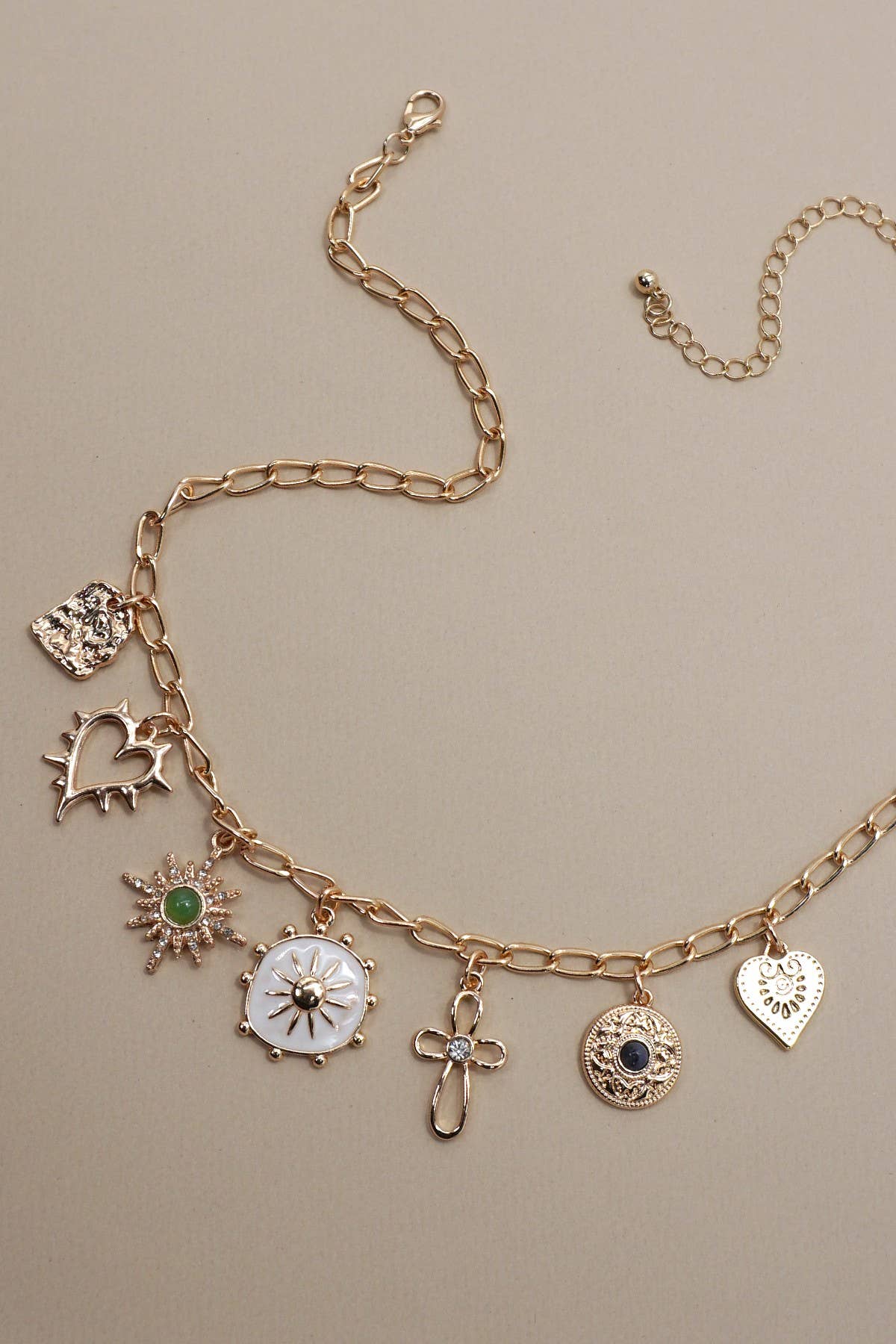 Charm Necklace/ Sunburst Stone