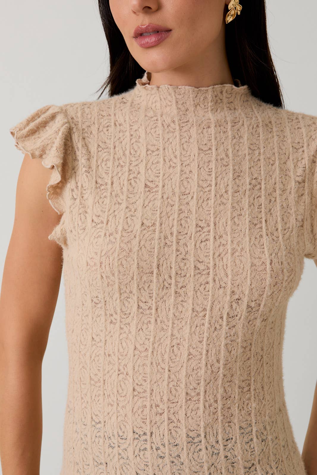 Beige Lace Top