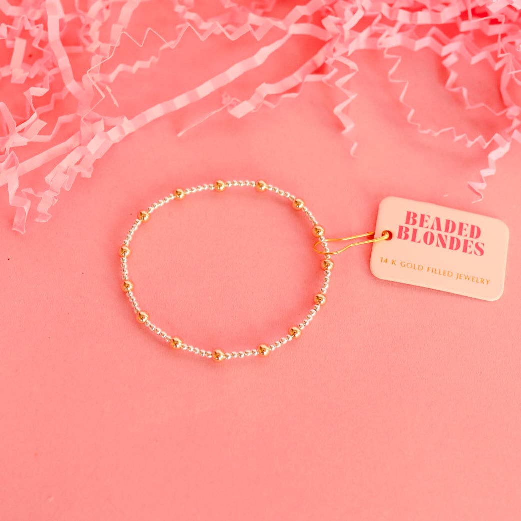 June Bracelet in Silver with Gold: Standard 6.75 inch