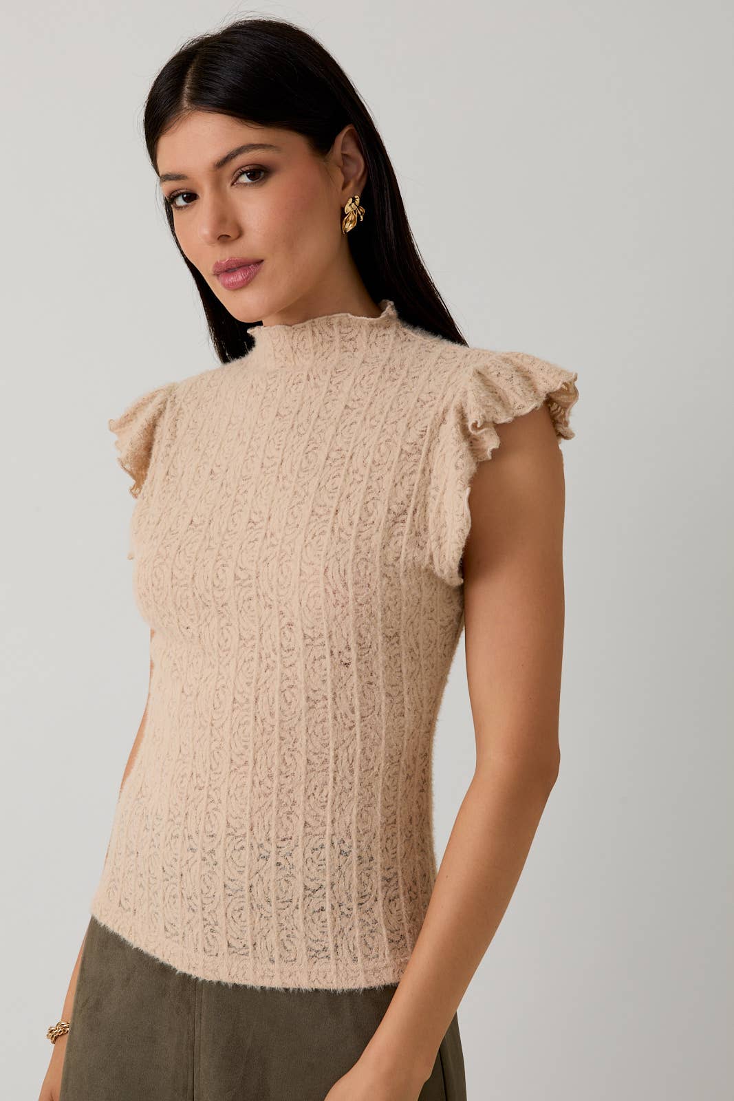 Beige Lace Top