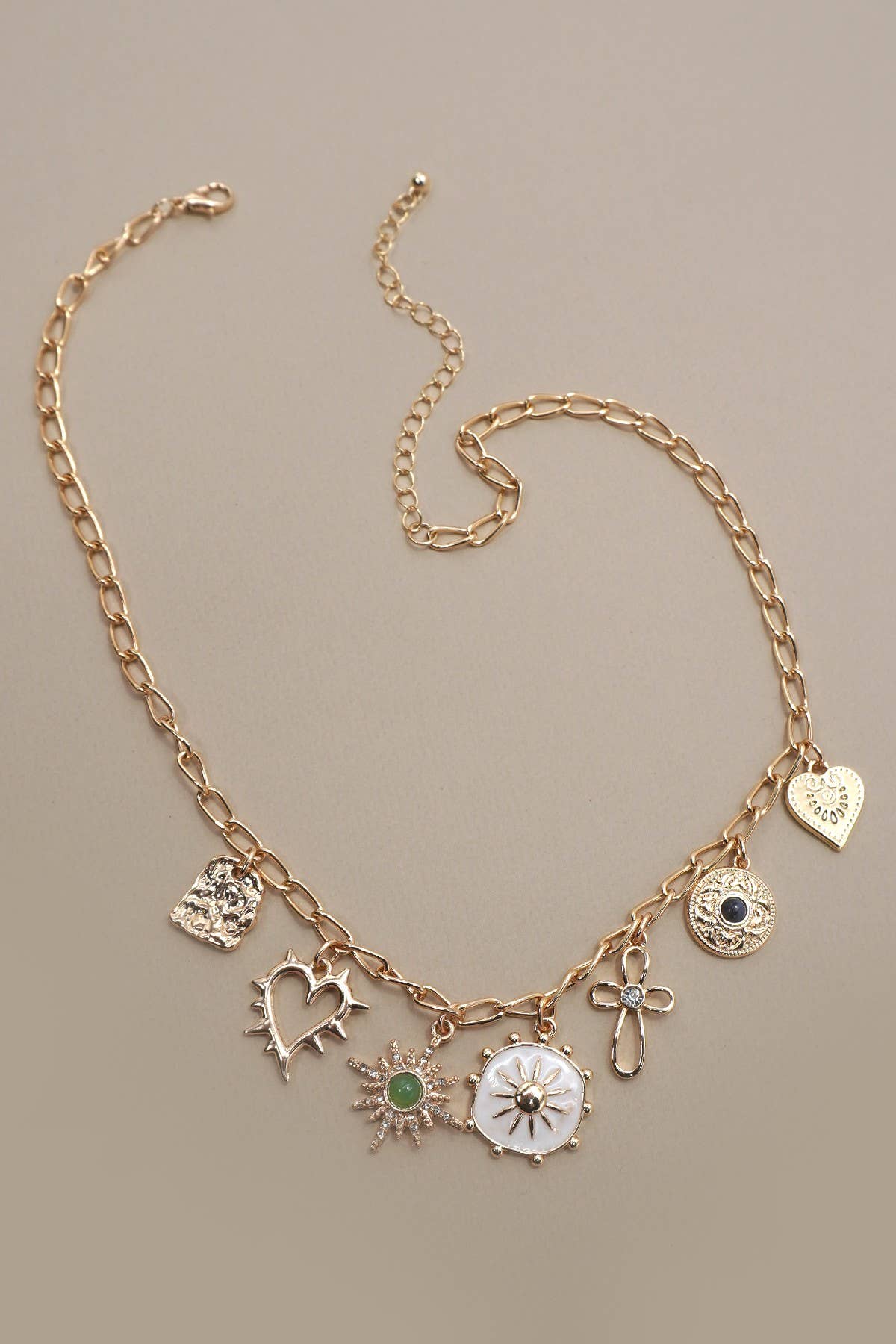 Charm Necklace/ Sunburst Stone