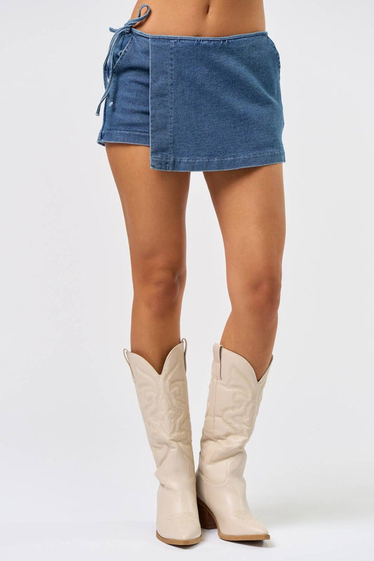 Denim Wrap Skort