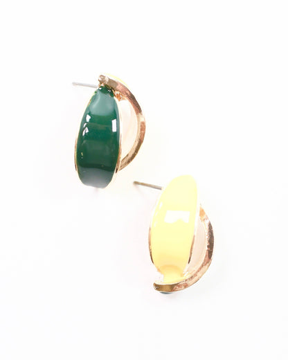 Green and Gold Game Day Earring