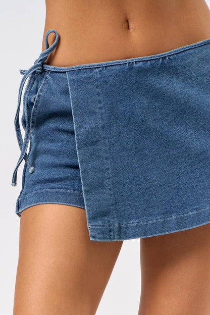 Denim Wrap Skort