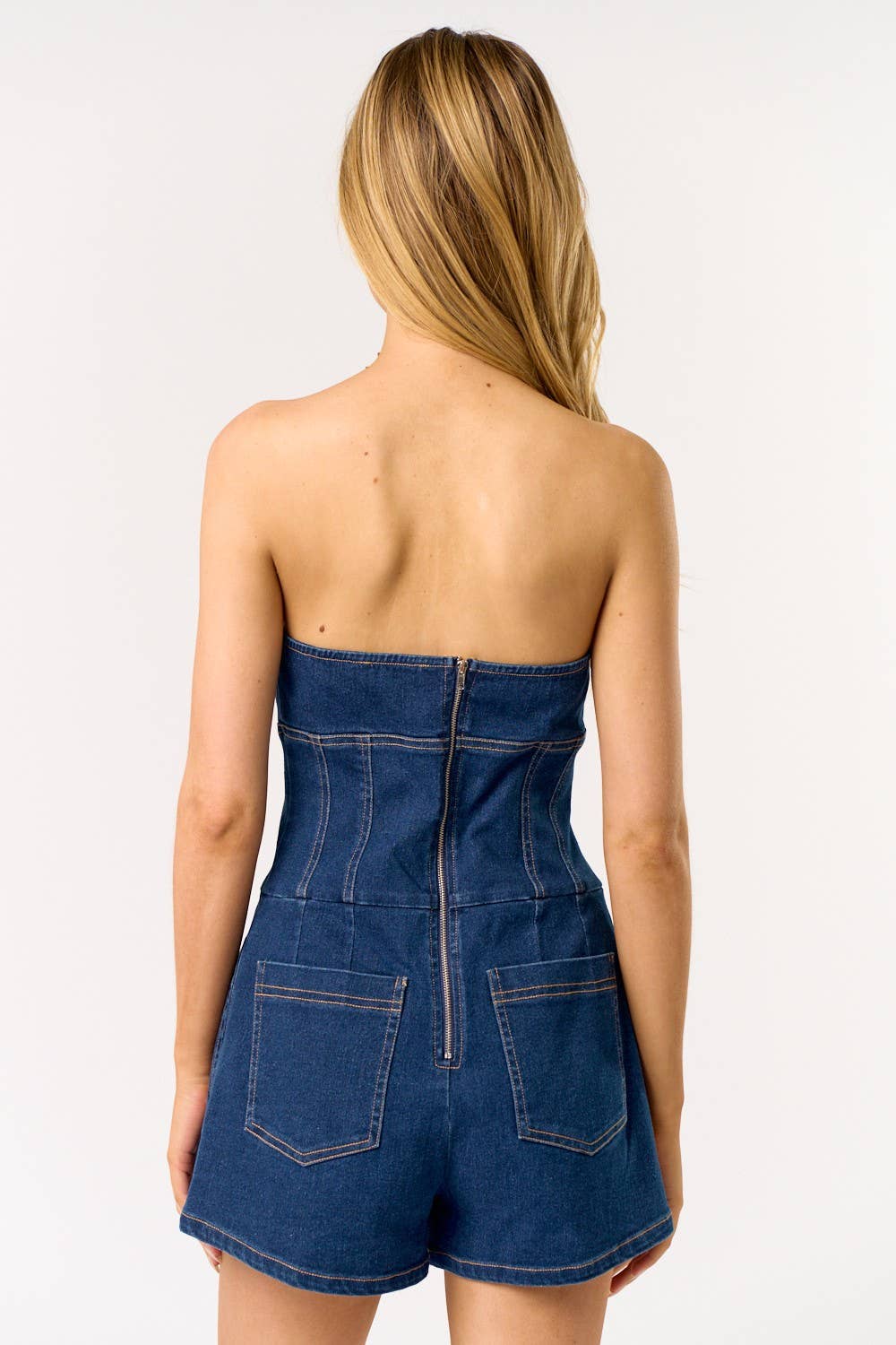 Dark Blue Denim Romper