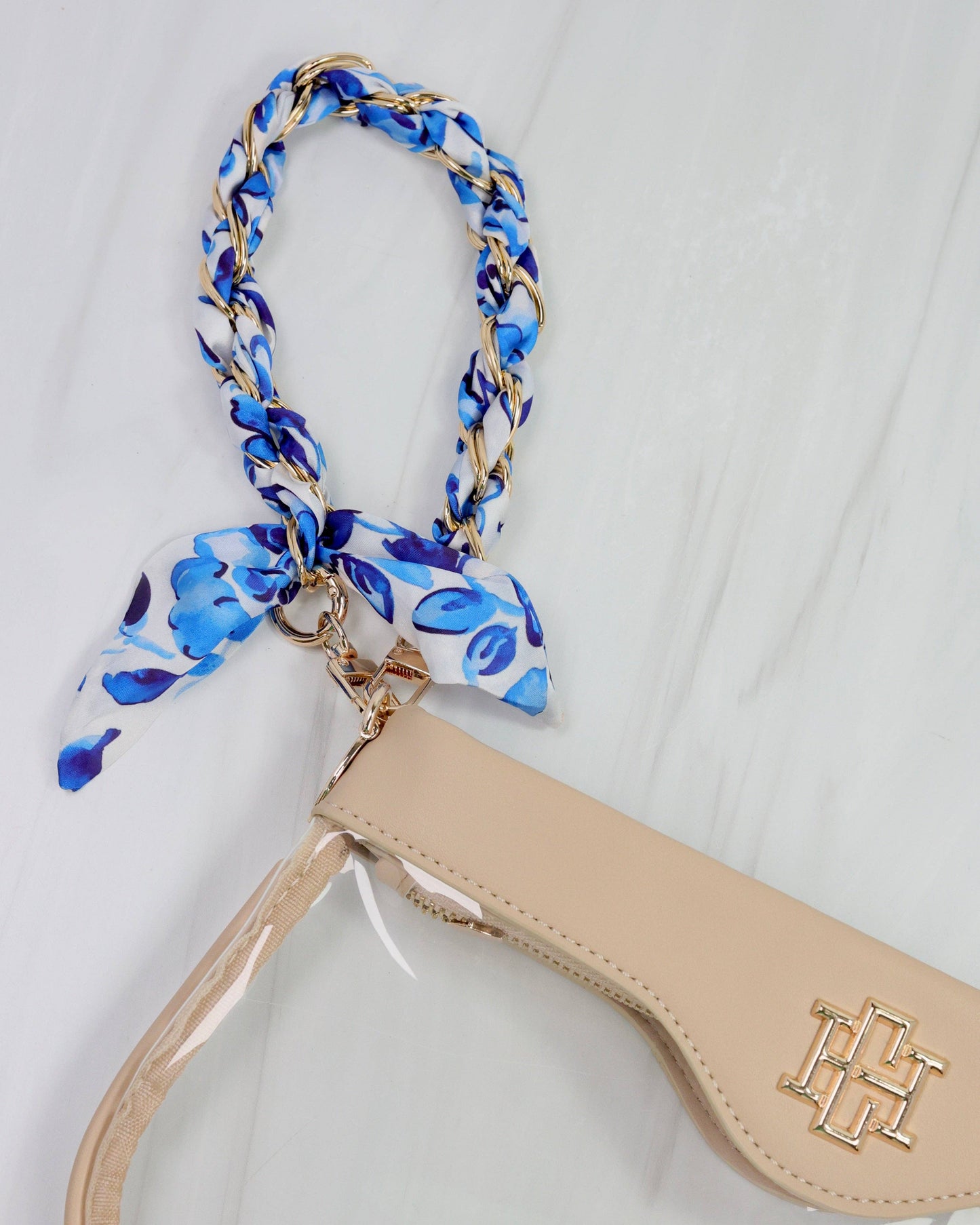 Scarf Purse Chain - Blue and White