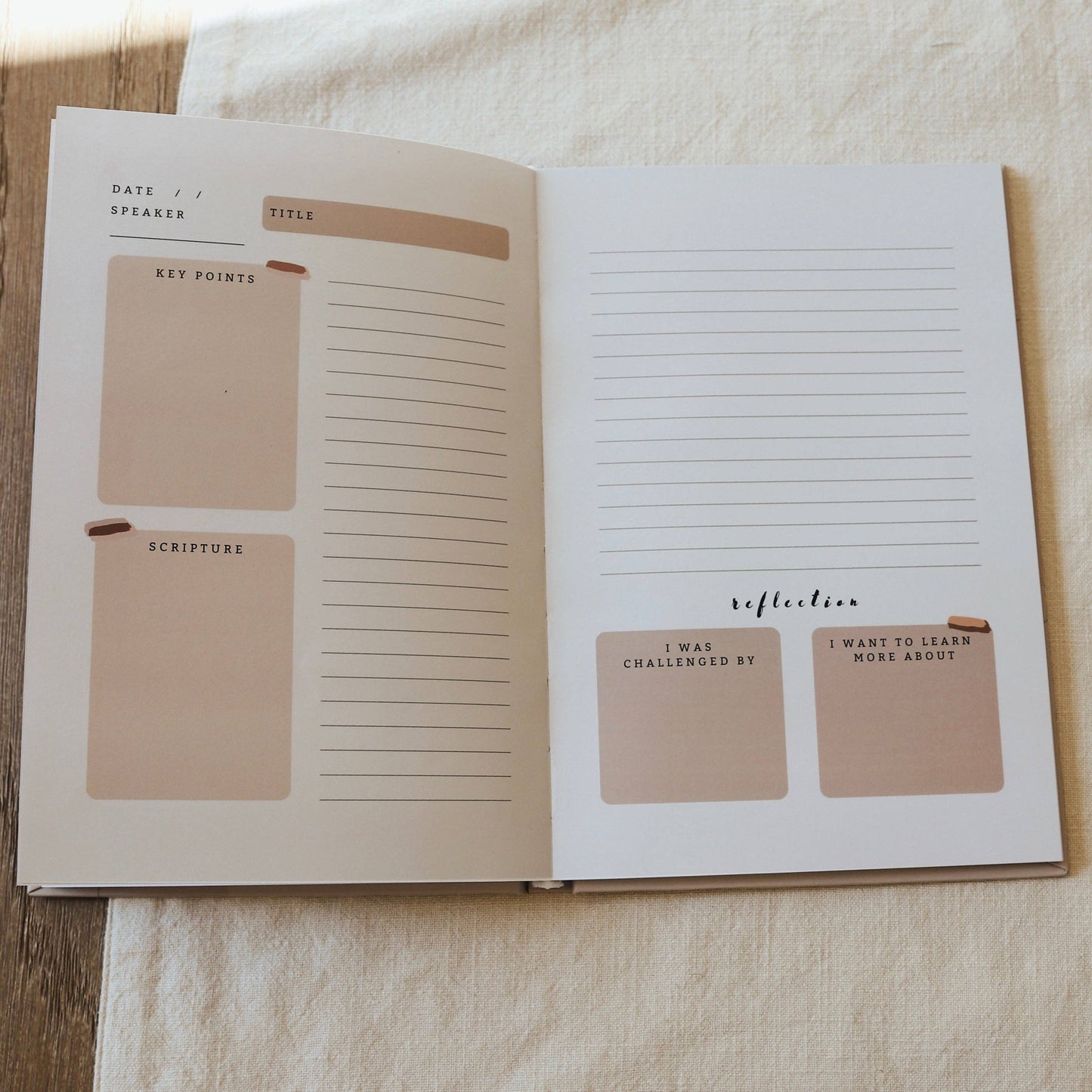 Church Notes Journal - Tan