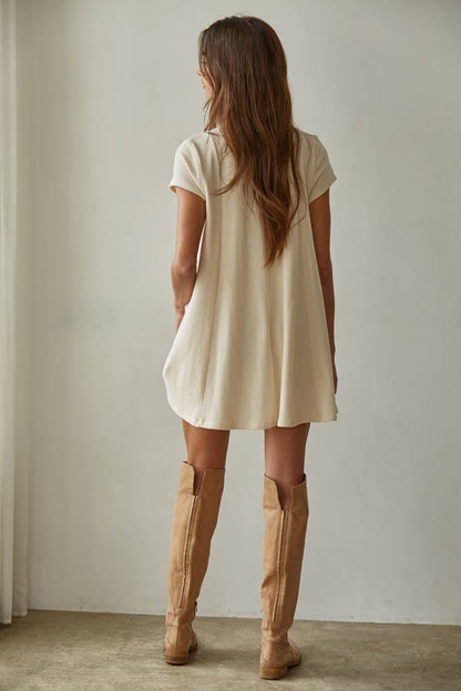 Knit Flare Tunic Dress-Small
