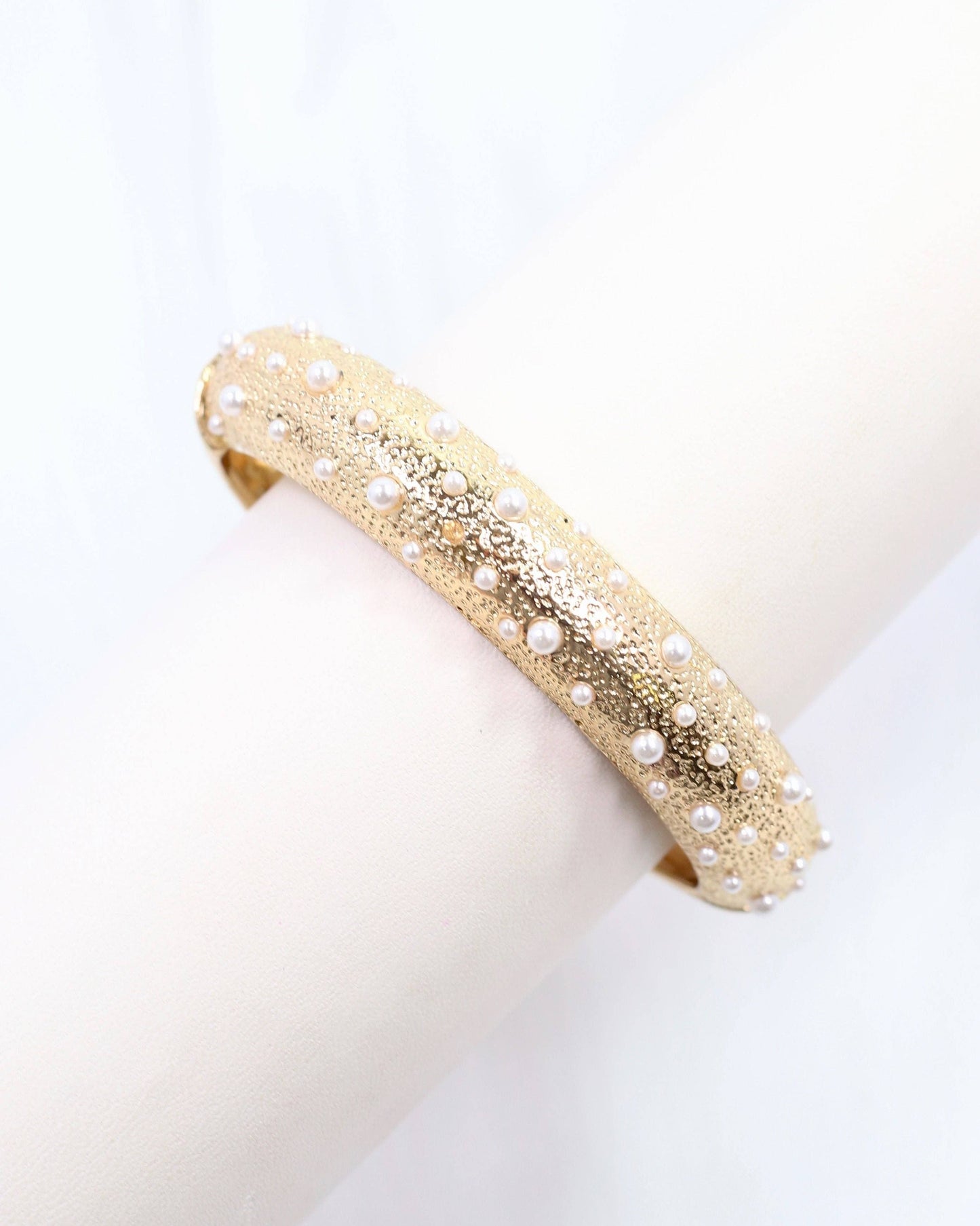 Pearl Textured Gold Bracelet