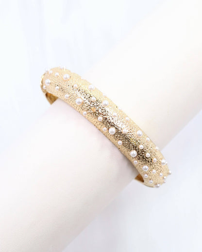Pearl Textured Gold Bracelet