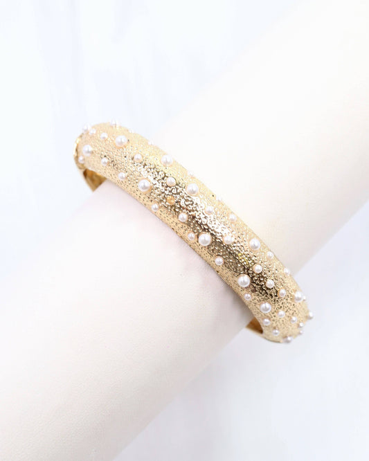 Pearl Textured Gold Bracelet