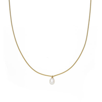 Box Chain Pearl Necklace