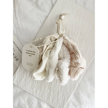 Velvet Scrunchies Set - IVORY