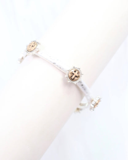 Cross Stretch Bracelet - Silver