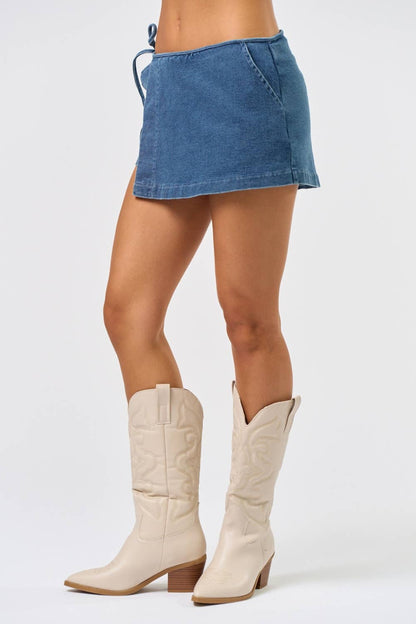 Denim Wrap Skort