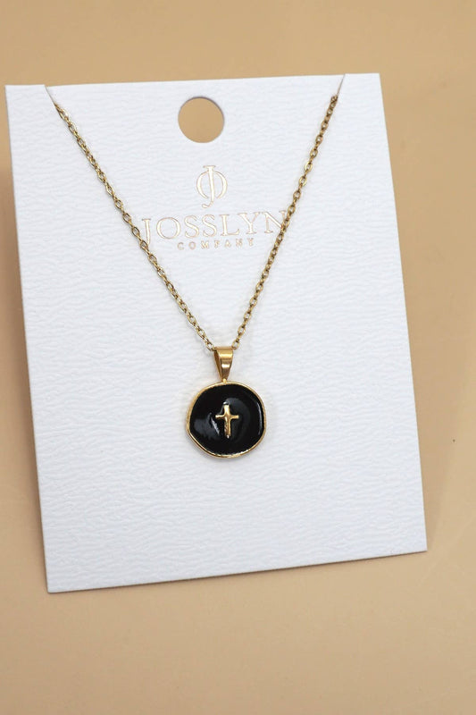 Cross Necklace/ Black
