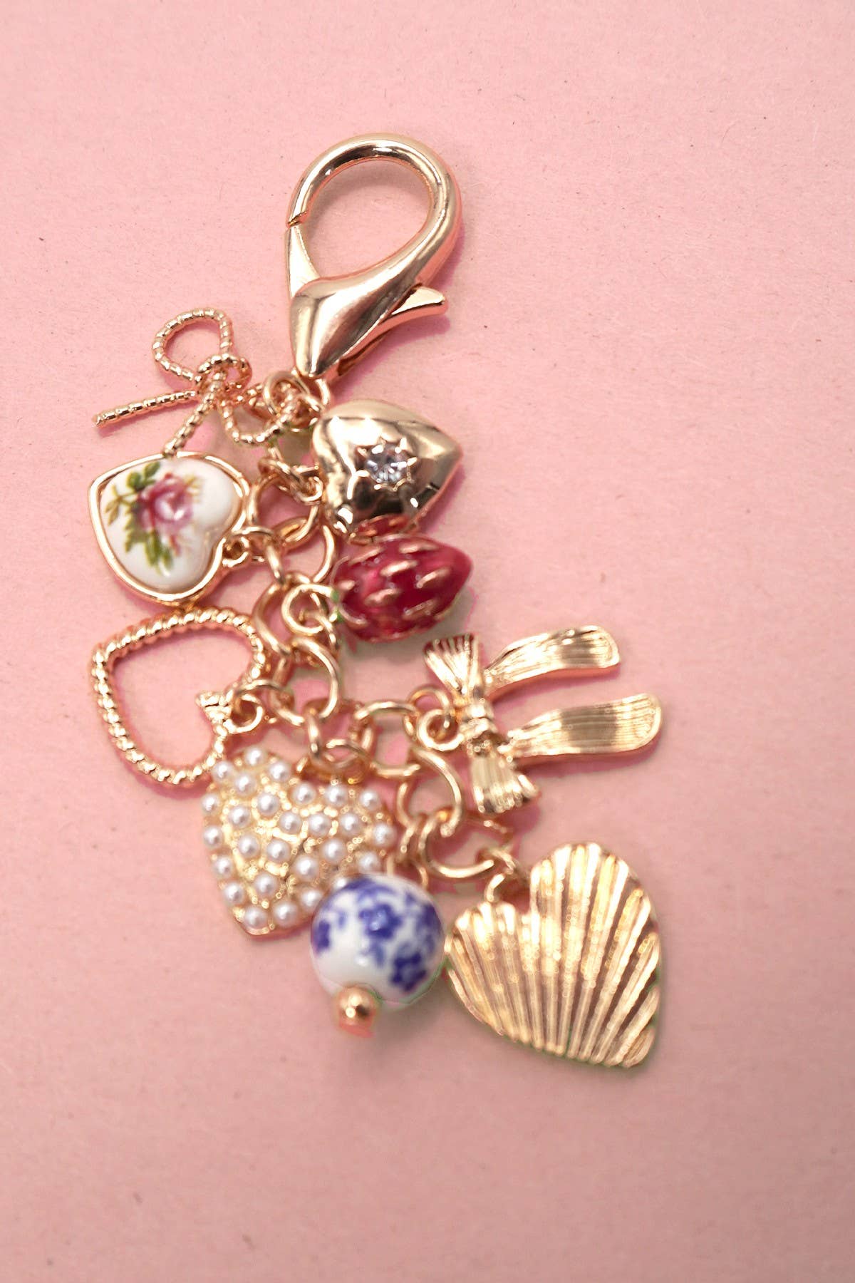 Bag Charm/ Porcelain Strawberry