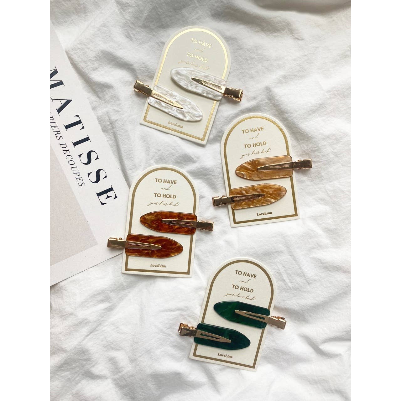 Hair clip set - Gold Glitter