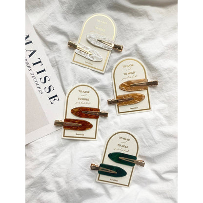 Hair clip set - Gold Glitter