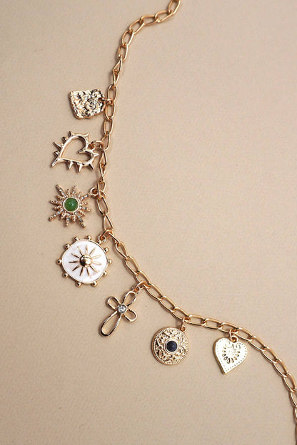 Charm Necklace/ Sunburst Stone