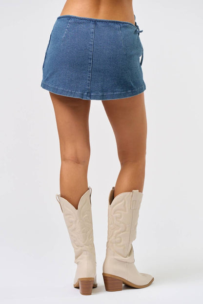 Denim Wrap Skort