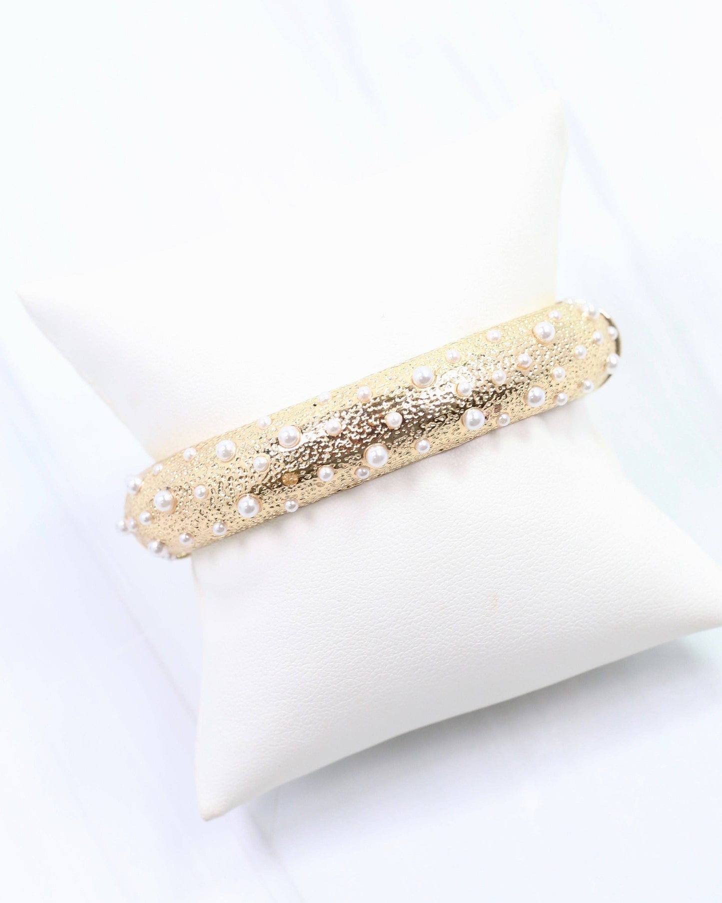 Pearl Textured Gold Bracelet