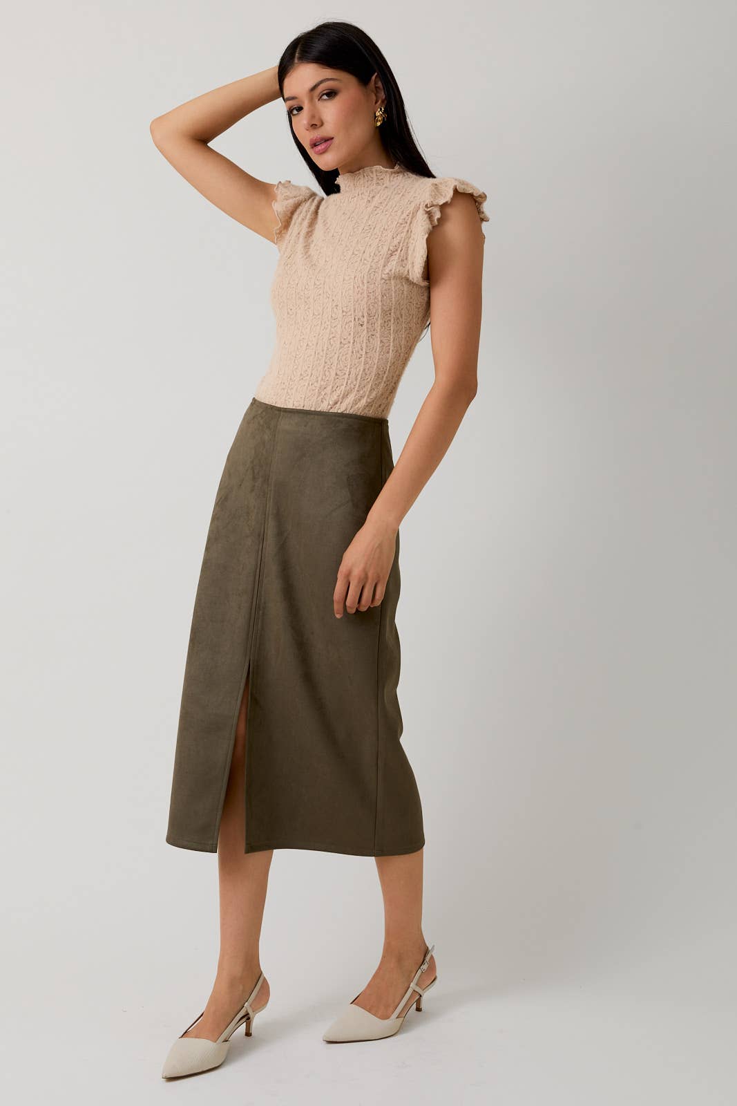 Beige Lace Top