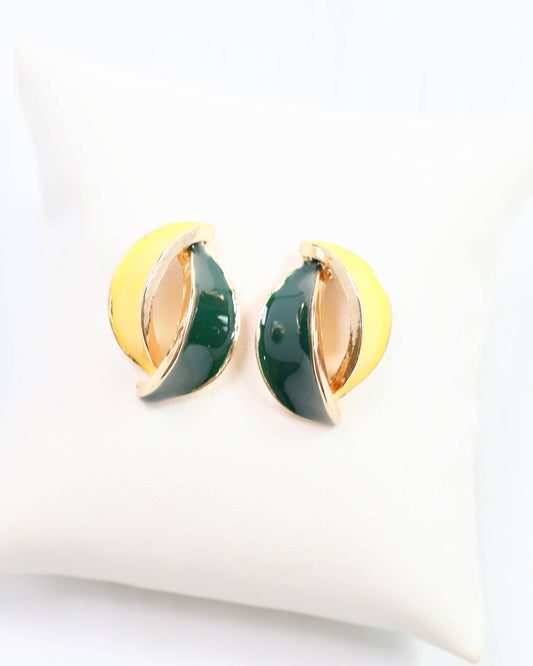 Green and Gold Game Day Earring
