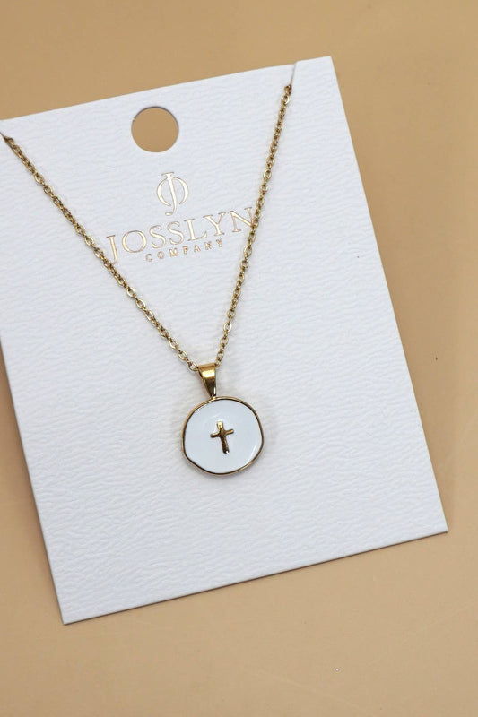 Cross Necklace/ White