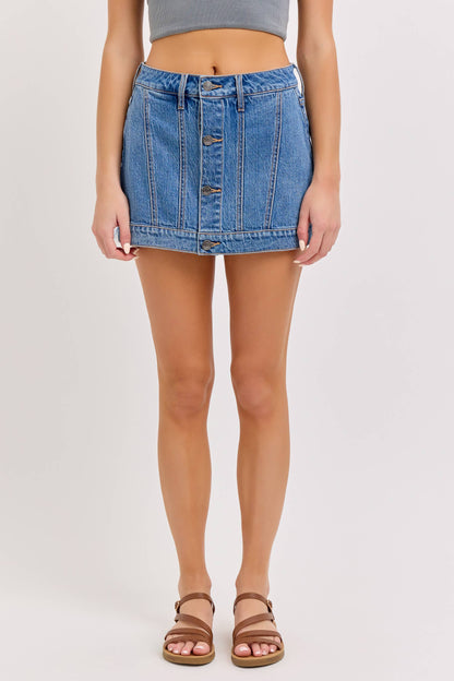 Mid Waisted Button Up Skort/Small