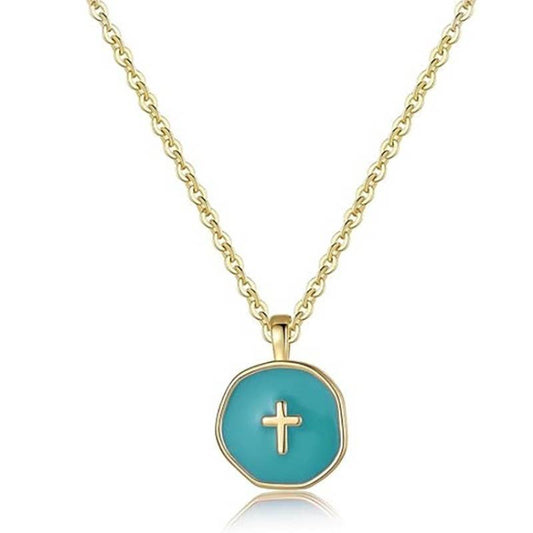 Cross Necklace/ Turquoise