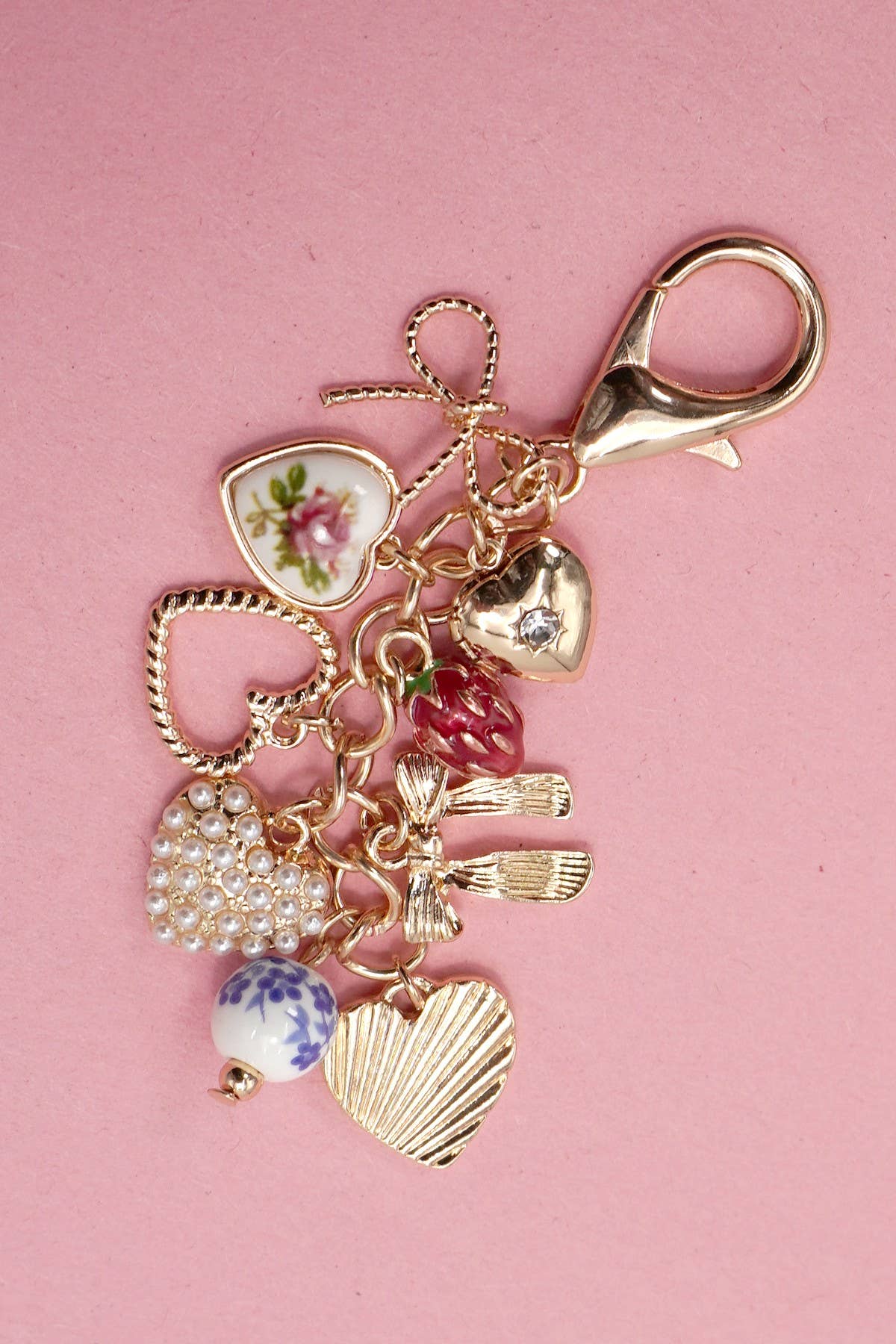 Bag Charm/ Porcelain Strawberry