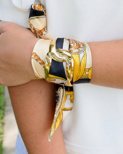Scarf Bracelet - Black and Gold