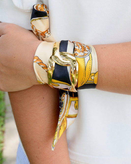 Scarf Bracelet - Black and Gold