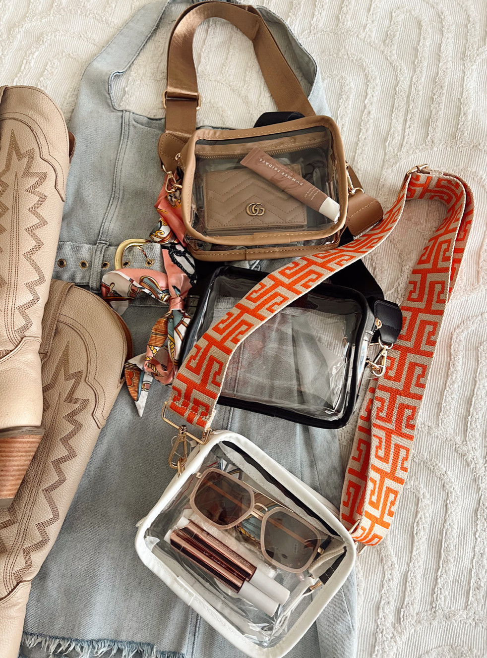 Clear Purse/White