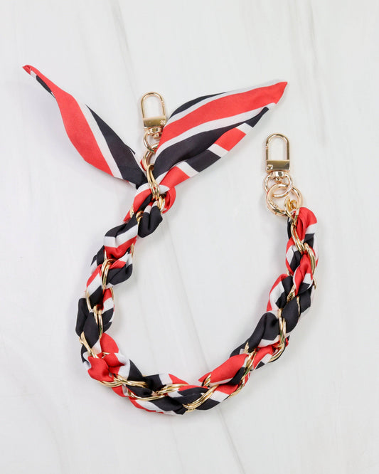 Scarf Purse Chain - Black and Red