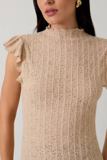 Beige Lace Top