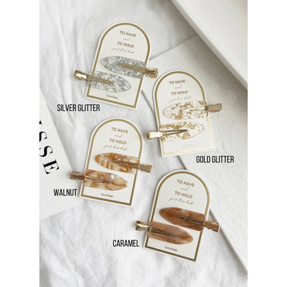 Hair clip set - Gold Glitter