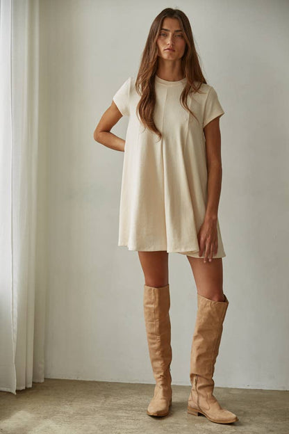 Knit Flare Tunic Dress-Small