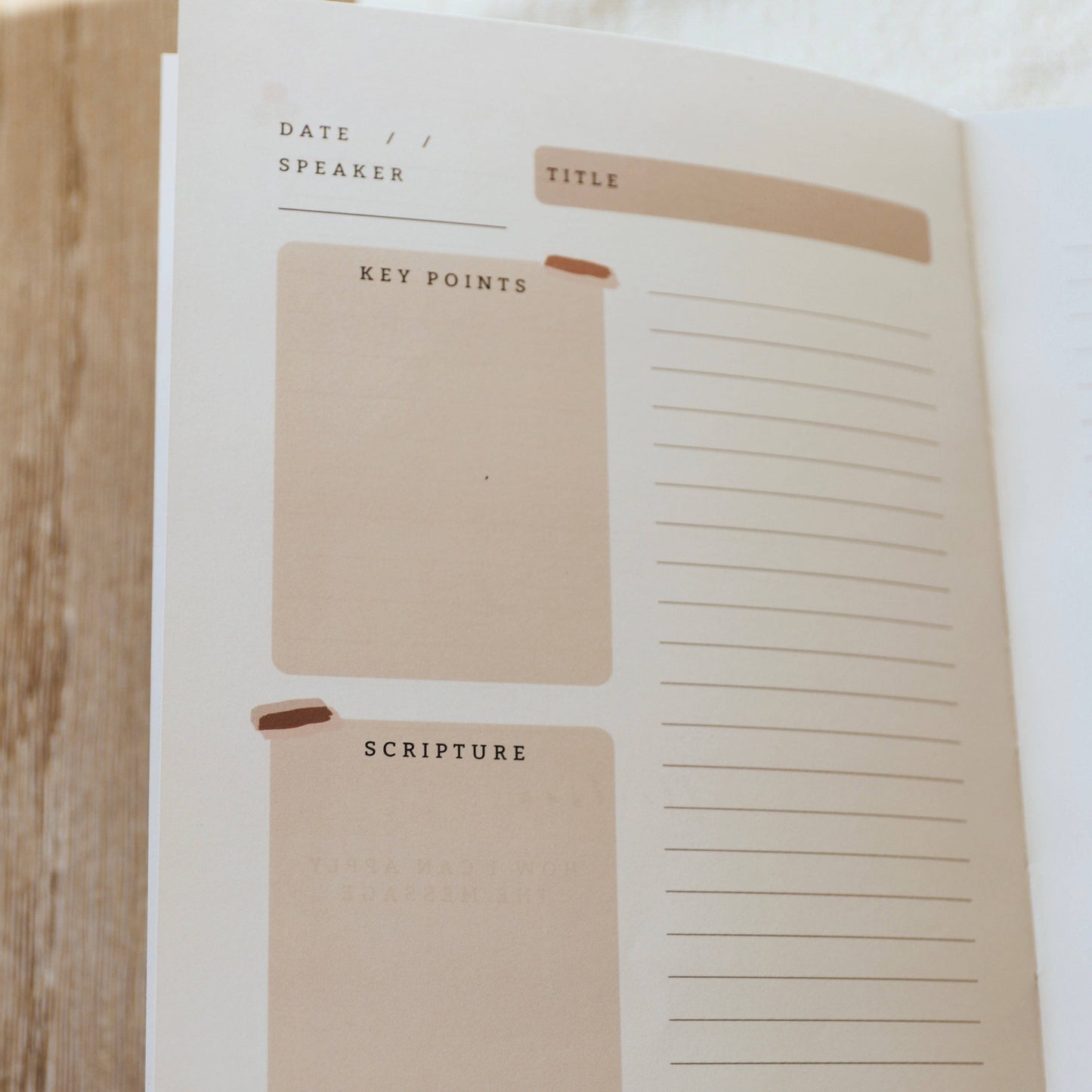 Church Notes Journal - Tan