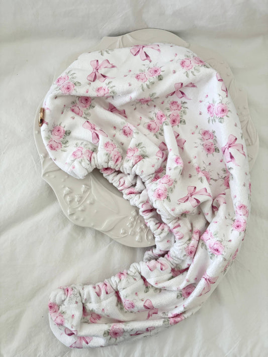 Quick Dry Hair Towel-Rose&Bow