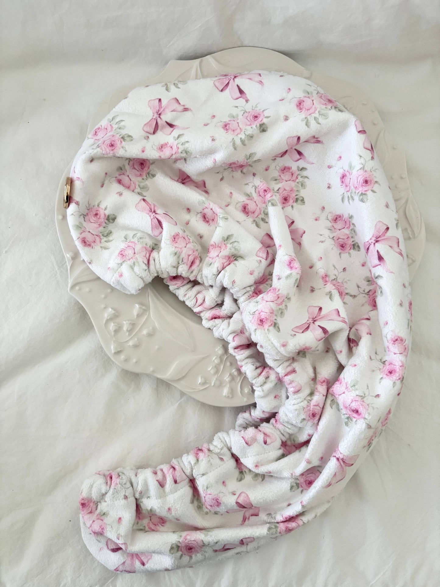 Quick Dry Hair Towel - Blue floral