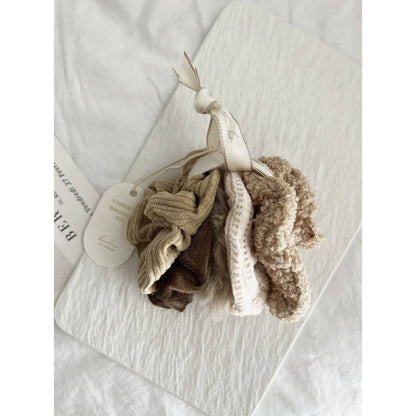 Velvet Scrunchies Set - IVORY