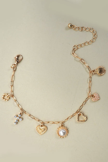 Charm Bracelet/ Pearl Heart